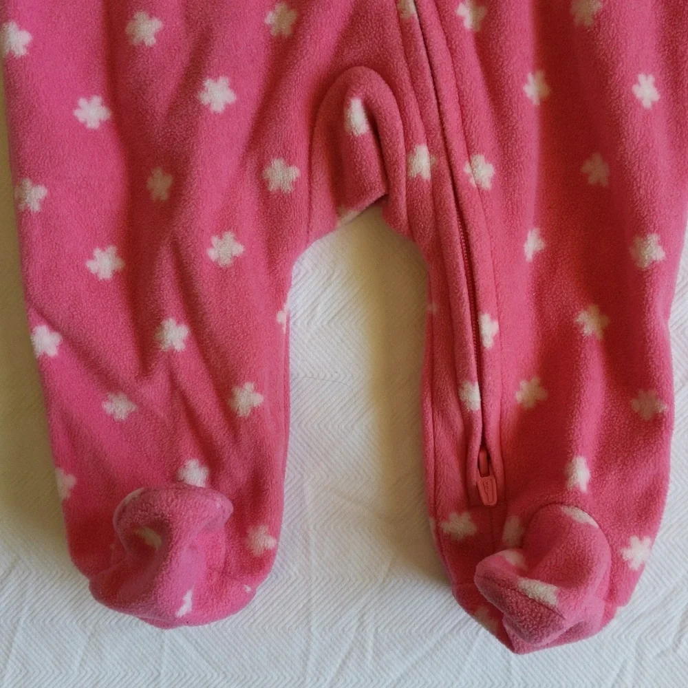 carter's little sister fleece 2-way zipper footie sleeper pajamas 3 months baby - Picture 4 of 6